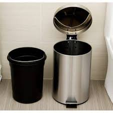 Thùng rác inox tròn đạp chân 5 lít 4 5 d