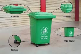 Thùng rác nhựa 60 lít có bánh xe 3 60 4