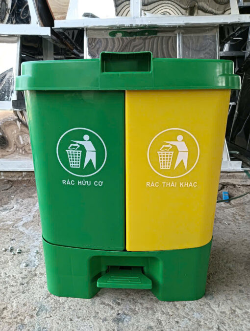 Thùng rác nhựa 2 ngăn 60 lít
