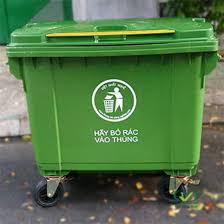 Thùng rác nhựa 660 lít HDPE bánh xe 2 660 2