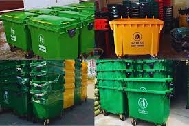 Thùng rác nhựa 660 lít HDPE bánh xe 6 660 6