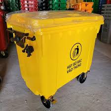 Thùng rác nhựa 660 lít HDPE bánh xe 7 660 7