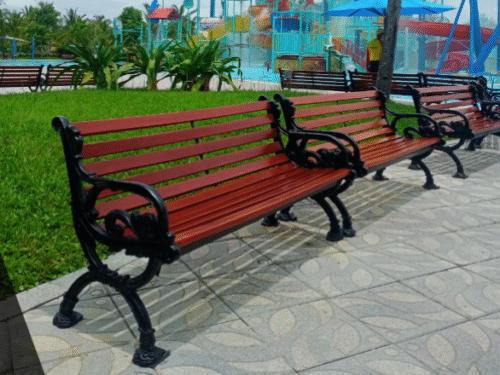 Ghế công viên chân gang có tựa lưng H019 2 gang 4