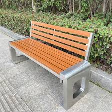 Ghế công viên bằng inox có tựa lưng H015
