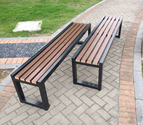 Ghế công viên không tựa lưng chân sắt H013 3 w2