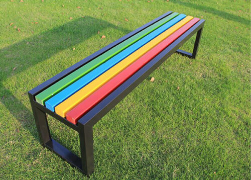 Ghế công viên không tựa lưng chân sắt H013 6 w5