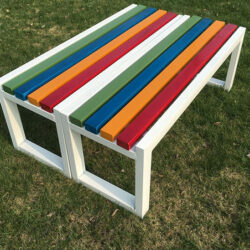 Ghế công viên không tựa lưng chân sắt H013