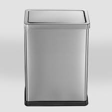 Thùng rác inox vuông nắp lật A36-F 3 h2
