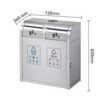 Thùng rác inox 2 ngăn nắp lật (720 x 360 x 820)mm