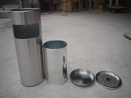 Thùng rác inox gạt tàn tròn A35-A (250 x 610) mm 5 k5